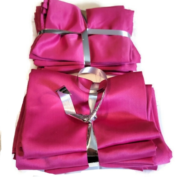 Set of 12 20” X 20" Poly Satin Napkins Wedding Baby Party Bridal Tea 12 Napkins - Picture 5 of 8